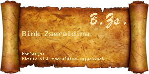 Bink Zseraldina névjegykártya